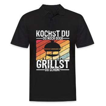 Grillen Besser Als Kochen Fleisch Liebe Grill Lieb - Männer Poloshirt - Schwarz - Vorne - Kai (181cm)