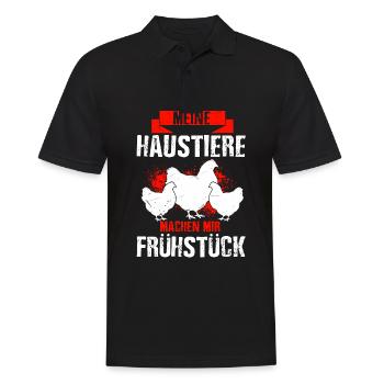Hühner Landwirt Bauer Traktor Agrar Geschenk Farme - Männer Poloshirt - Schwarz - Vorne - Kai (181cm)