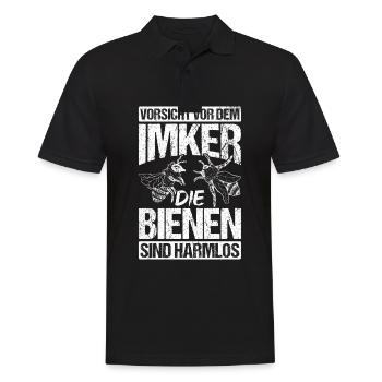 Vorsicht Vor Dem Imker Die Bienen Sind Harmlos Hon - Männer Poloshirt - Schwarz - Vorne - Kai (181cm)