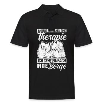 Andere Brauchen Eine Therapie Ich Geh Einfach In D - Männer Poloshirt - Schwarz - Vorne - Kai (181cm)