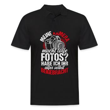 Kamera Fotografie Spruch Lichtbildner Geschenk Fot - Männer Poloshirt - Schwarz - Vorne - Kai (181cm)