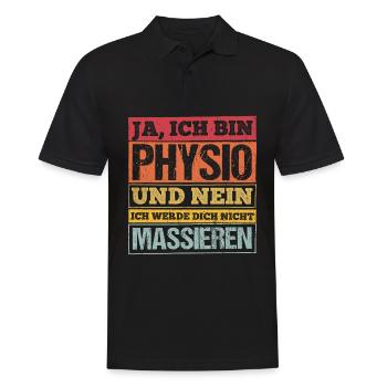 Ja Ich Bin Physio Und Nein Ich Werde Dich Nicht Ma - Männer Poloshirt - Schwarz - Vorne - Kai (181cm)