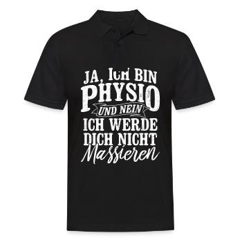 Ja Ich Bin Physio Und Nein Ich Werde Dich Nicht Ma - Männer Poloshirt - Schwarz - Vorne - Kai (181cm)
