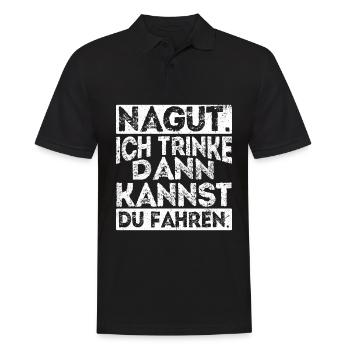 Party Trinken Autofahren lustger Spruch Arbeitskol - Männer Poloshirt - Schwarz - Vorne - Kai (181cm)