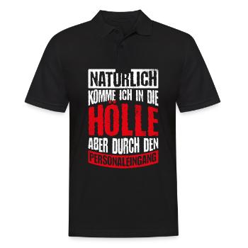 Hölle Personaleingang Abschied Rente Geschenk Freu - Männer Poloshirt - Schwarz - Vorne - Kai (181cm)