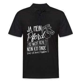Ja Mein Pferd Ist Nicht Real Nein Das Ist Kein Pro - Männer Poloshirt - Schwarz - Vorne - Kai (181cm)