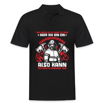 Hasse Es So Sexy Zu Sein Aber Ich Bin Ein Feuerweh - Männer Poloshirt - Schwarz - Vorne - Kai (181cm)