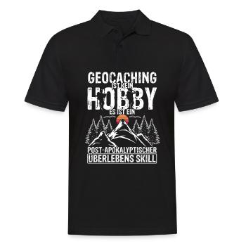 Geocaching Ist Kein Hobby - GPS Cache Fans Schnitz - Männer Poloshirt - Schwarz - Vorne - Kai (181cm)