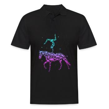 Voltigieren Reiten Pferd Spruch Reiter Reitverein - Männer Poloshirt - Schwarz - Vorne - Kai (181cm)