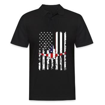 Turnen Turntrainer US Flagge Gymnsatik Design Bode - Männer Poloshirt - Schwarz - Vorne - Kai (181cm)