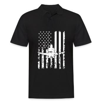 Turnen Gymnsatik US Flagge Turntrainer Geschenk T - Männer Poloshirt - Schwarz - Vorne - Kai (181cm)