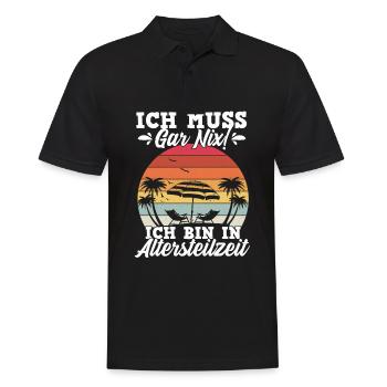 Rentner Renteneintritt Urlauber Urlaub Geschenk Re - Männer Poloshirt - Schwarz - Vorne - Kai (181cm)