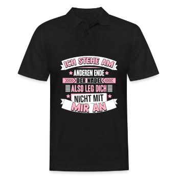 Ich Stehe Am Anderen Ende Der Nadel Also Leg Dich - Männer Poloshirt - Schwarz - Vorne - Kai (181cm)