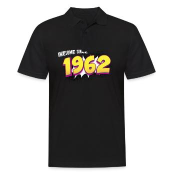 Retro 61st birthday in Pop Art Comic Book Style - Men's Polo Shirt - black - Front - Kai (181cm)