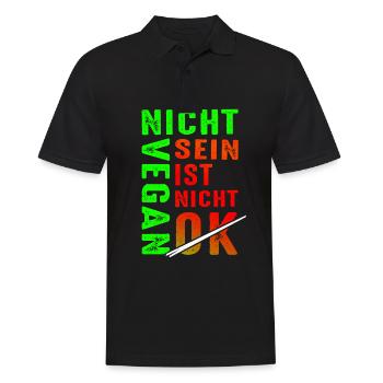 Vegan Kein Fleisch Gemüse Veganer Lebensstil Vegan - Männer Poloshirt - Schwarz - Vorne - Kai (181cm)