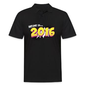 Rétro 7e anniversaire dans le Style de bande dessinée Pop Art - Polo Homme - noir - Devant - Kai (181cm)