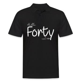 Hello Forty est 1984 - Feiern Sie den 40. Geburtstag - Männer Poloshirt - Schwarz - Vorne - Kai (181cm)