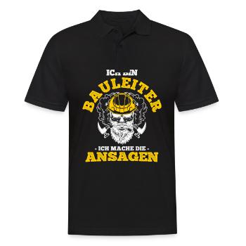Ich Bin Bauleiter Ich Mache Die Ansagen Baustelle - Männer Poloshirt - Schwarz - Vorne - Kai (181cm)