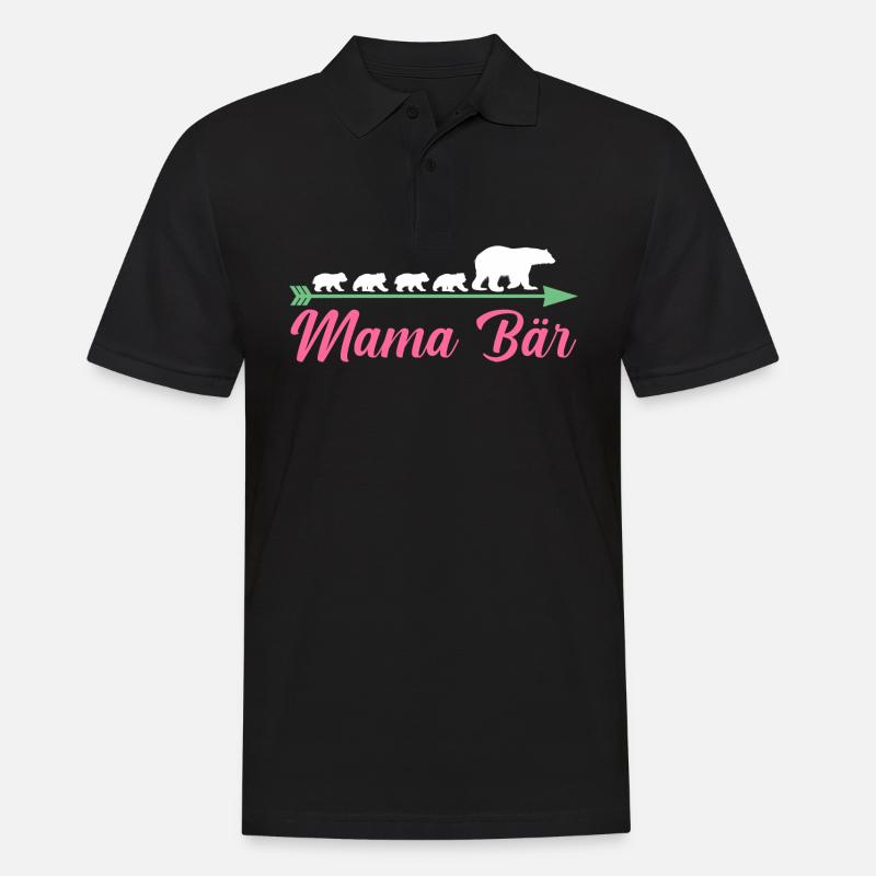 Mutter Mama Bär - Männer Poloshirt - Schwarz