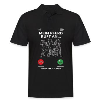 Mein Pferd Ruft An Und Ich Muss Gehen Voltigieren - Männer Poloshirt - Schwarz - Vorne - Kai (181cm)