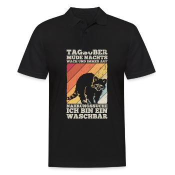 Tagsüber Müde Nachts Wach Nahrungssuche Ich Bin Ei - Männer Poloshirt - Schwarz - Vorne - Kai (181cm)