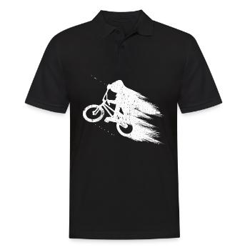 BMX Radfahren Fahrrad Geschenk Retro Fahrrad MTB B - Männer Poloshirt - Schwarz - Vorne - Kai (181cm)