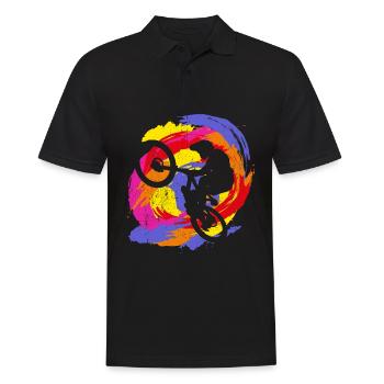 BMX Farbe Fahrrad Fans Rad Geschenk MTB Biker Retr - Männer Poloshirt - Schwarz - Vorne - Kai (181cm)