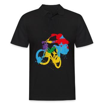 BMX Farbe Fahrrad Fans Rad Biker BMX Fahradfahrer - Männer Poloshirt - Schwarz - Vorne - Kai (181cm)