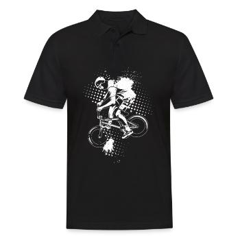 BMX Farbe Fahrrad Fans Rad Geschenk MTB Biker Retr - Männer Poloshirt - Schwarz - Vorne - Kai (181cm)
