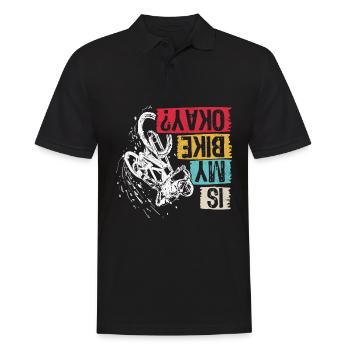 BMX Radfahren Fahrrad Geschenk Fahrrad BMX MTB - Männer Poloshirt - Schwarz - Vorne - Kai (181cm)
