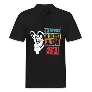 BMX Radfahren Fahrrad Geschenk Fahrrad BMX MTB - Männer Poloshirt - Schwarz - Vorne - Kai (181cm)