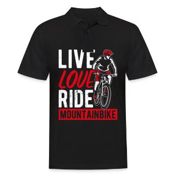 Live Love Ride VTT Fans De Vélo Roue VTT B - Polo Homme - noir - Devant - Kai (181cm)
