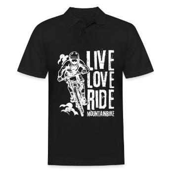 Live Love Ride Mountainbike Fahrrad Fans Rad Fahrr - Männer Poloshirt - Schwarz - Vorne - Kai (181cm)