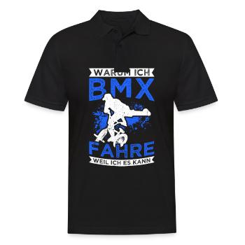 BMX Radfahren Fahrrad Geschenk Fahrrad BMX MTB - Männer Poloshirt - Schwarz - Vorne - Kai (181cm)