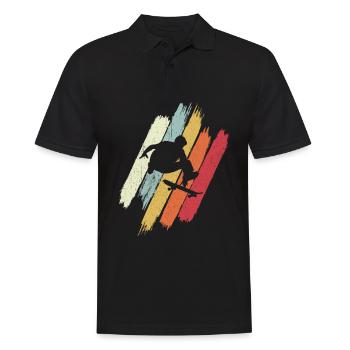 Skateboard Skateboarding Skater Vintage Retro Boar - Polo Homme - noir - Devant - Kai (181cm)