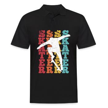 Skateboard Skateboarding Skater Vintage Retro Boar - Polo Homme - noir - Devant - Kai (181cm)