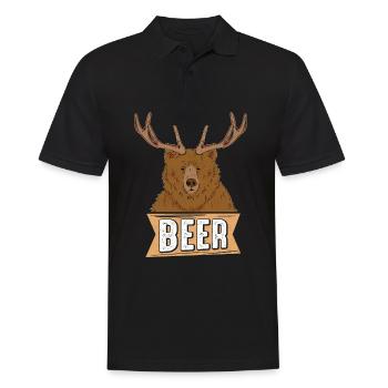 Beer Bear Beer Fans Animal Lovers Nature Beer Forest - Men's Polo Shirt - black - Front - Kai (181cm)