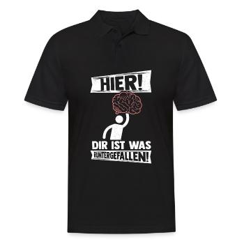 Strich Figur Gehirn Runtergefallen Dummkopf Lustig - Männer Poloshirt - Schwarz - Vorne - Kai (181cm)