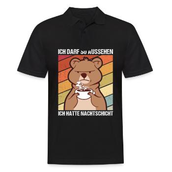 Ich darf So Aussehen Ich Hatte Nachtschicht Arbeit - Männer Poloshirt - Schwarz - Vorne - Kai (181cm)