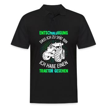 Sorry I'm late, I've got tract - Men's Polo Shirt - black - Front - Kai (181cm)
