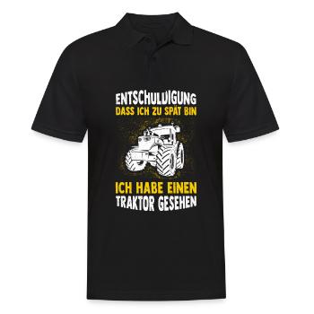 Sorry I'm late, I've got tract - Men's Polo Shirt - black - Front - Kai (181cm)