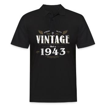 81 ans vintage 1943 édition limitée 81ème - Polo Homme - noir - Devant - Kai (181cm)