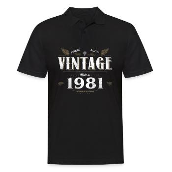 43 Years Old Vintage 1981 Limited Edition 43rd - Men's Polo Shirt - black - Front - Kai (181cm)