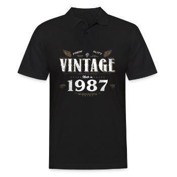 37 Years Old Vintage 1987 Limited Edition 37th - Men's Polo Shirt - black - Front - Kai (181cm)