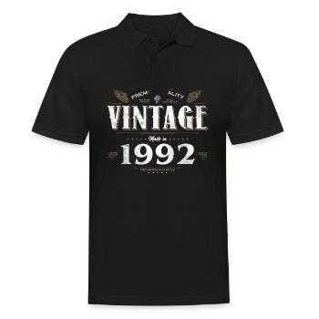 32 Years Old Vintage 1992 Limited Edition 32nd - Men's Polo Shirt - black - Front - Kai (181cm)