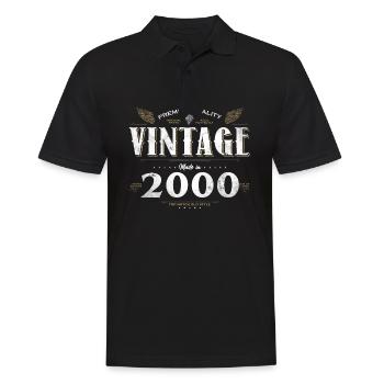 24 Years Old Vintage 2000 Limited Edition 24th - Men's Polo Shirt - black - Front - Kai (181cm)