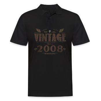 16 Jahre alter Jahrgang 2008 Limitierte Auflage 16. - Männer Poloshirt - Schwarz - Vorne - Kai (181cm)