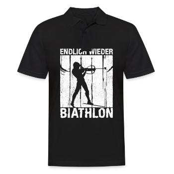 Endlich Wieder Biathlon Biathlet Skifahrer Berglie - Männer Poloshirt - Schwarz - Vorne - Kai (181cm)