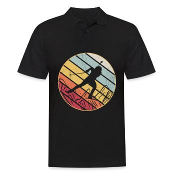 Biathlon Vintage Sports Fan Snow Biathlete Winter S - Men's Polo Shirt - black - Front - Kai (181cm)