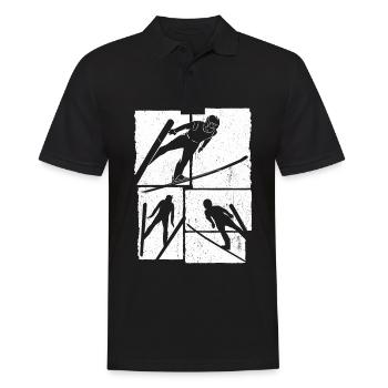Saut à ski Vol à ski rétro Sports d’hiver Saut à ski - Polo Homme - noir - Devant - Kai (181cm)